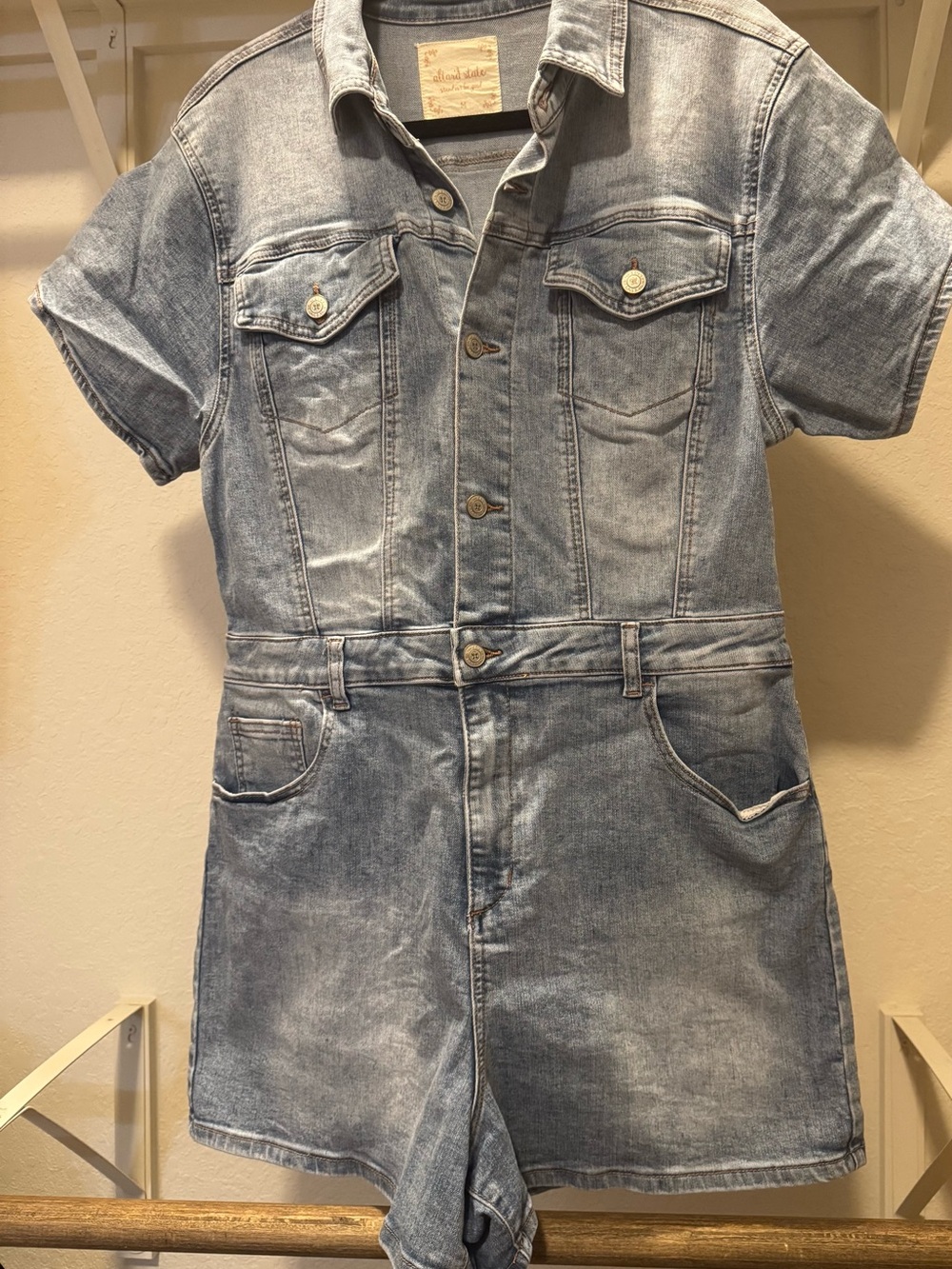 Light Wash Denim Short Jumpsuit Romper